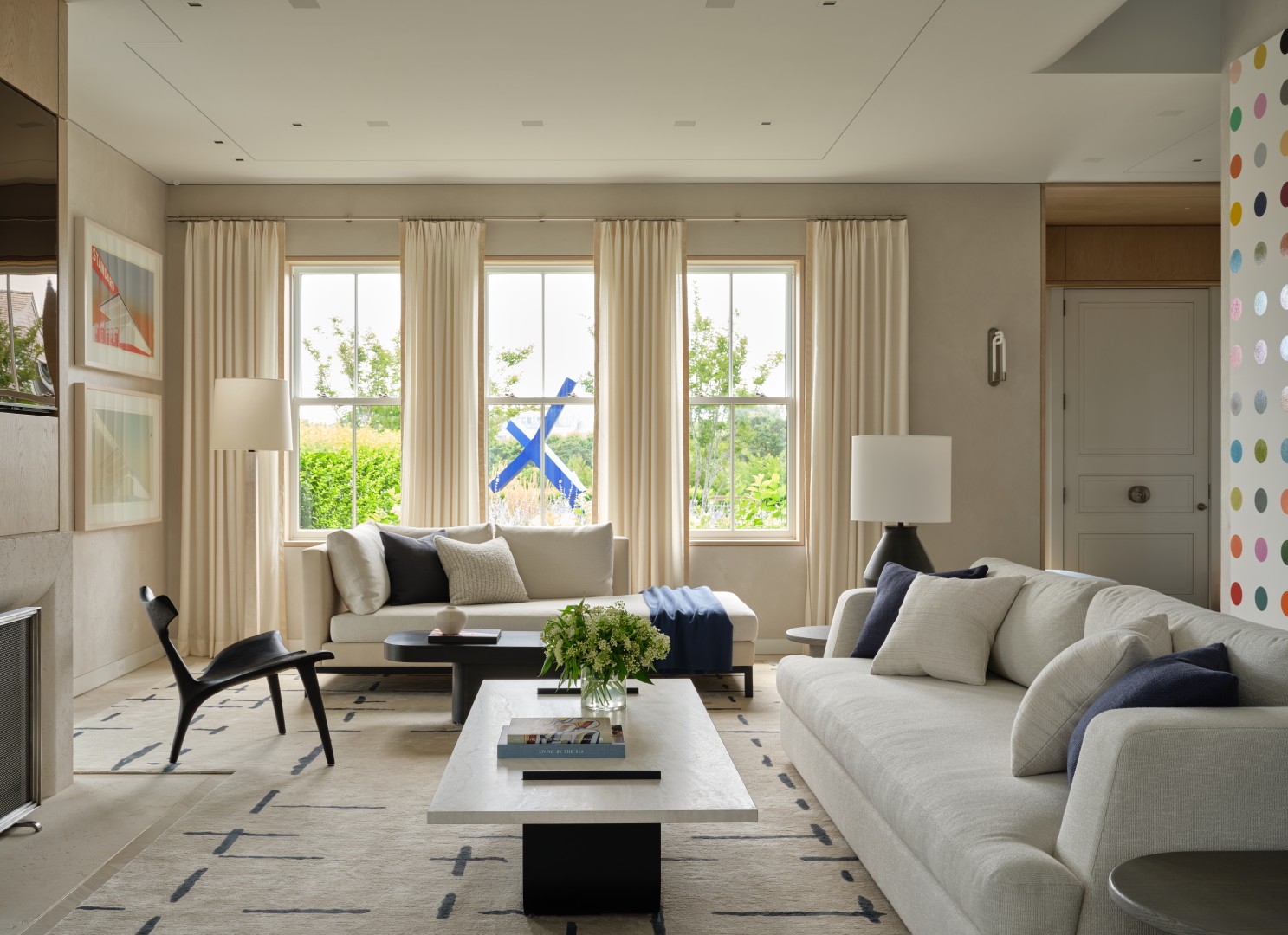 Architect-designed living room with discreet integrated technology