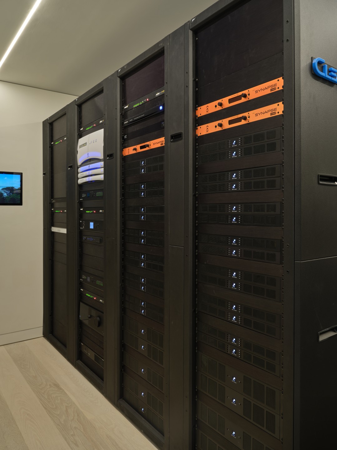 Engineered equipment rack room for a luxury smart home